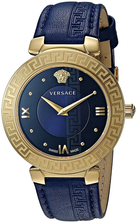 versace leather and stainless steel watch|Versace watch unisex.